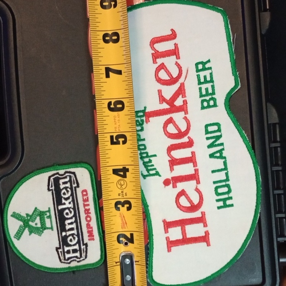 Heineken Beer Patch Set. Old, New Stock. Never Used Very Rare. 1 Small, 1 Lrg.